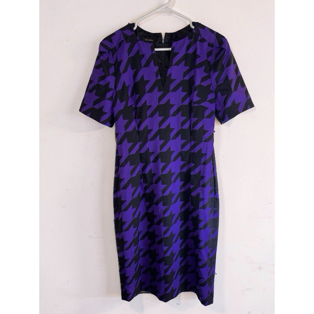 Escada Midi Houndstooth Career Office Dress – Size 38